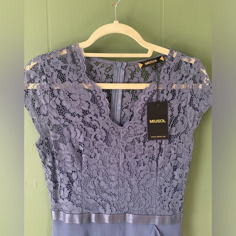 Womens Size 4-6 Dress NEW Asymmetircal Feminine Gray Formal Party Guest Midi - Picture 6 of 15